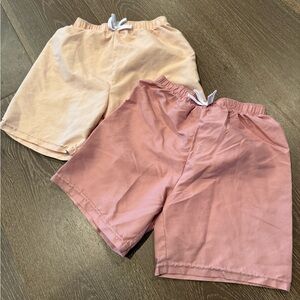 Set of Two Kids Pink and Peach Shorts